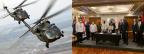 菲律宾国防部长Delfin N. Lorenzana(左桌)与PZL公司总裁Mielec Janusz Zakręcki正式签署了32架S-70i黑鹰直升机的合同。